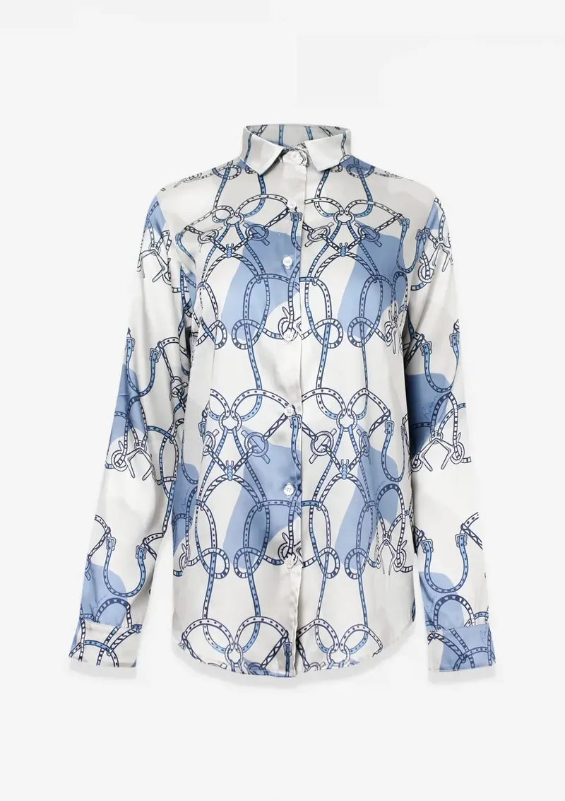 Tali Button-Down Shirt | Saddlery Print 1
