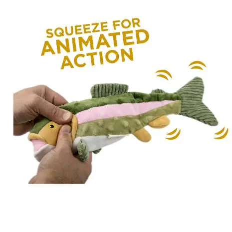 Tall Tails 14 In Rainbow Trout With Twitchy Tail Dog Toy 1