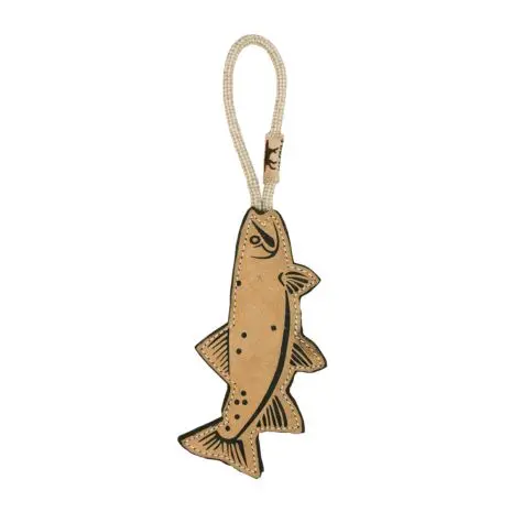 Tall Tails Natural Leather Trout Tug Dog Toy 1