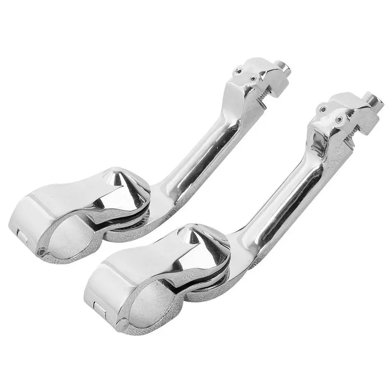 Tcmt 1 1/4" Long Angled Highway Engine Guard Bar Footpegs Mount Kit For Harley 1