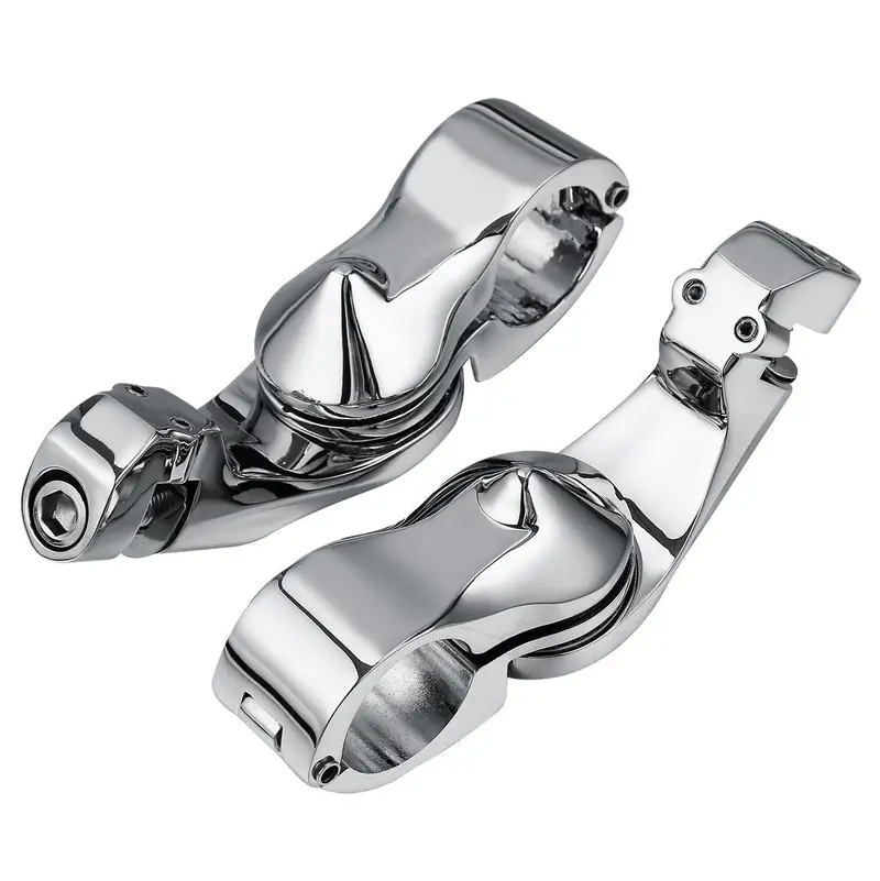 Tcmt 1 1/4" Pegstreamliner Short Angled Highway Engine Guard Footpegs Mount Fit For Harley Touring Softail Indian Chief 2