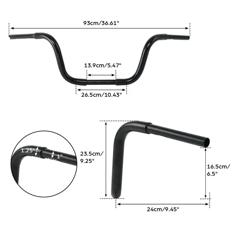 Tcmt 10"/12"/14"/16"/18" Rise Ape Hanger Handlebar Bars Fit For Harley Flst Fxst 5