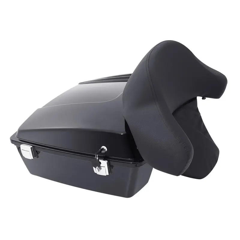 Tcmt 10.7" Chopped Trunk With Backrest Fit For Harley Touring '97-'13 1