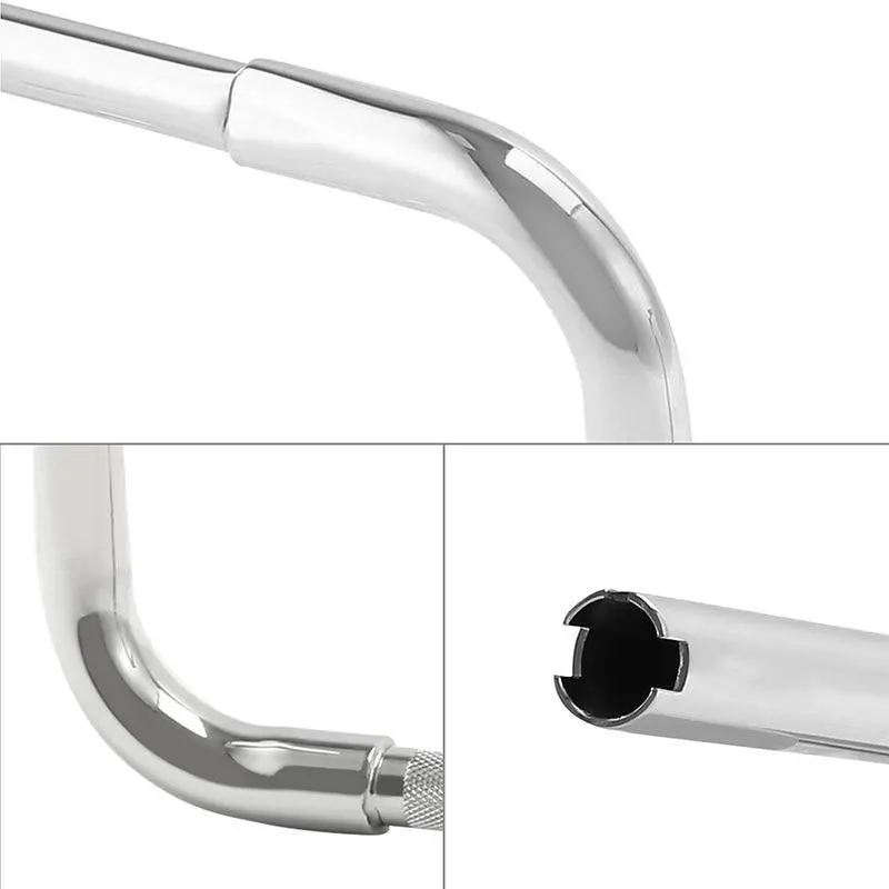 Tcmt 12"-18'' Rise 1-1/4" Curve Ape Handlebar Chrome Fit For Harley Sportster Softail Flst Fxst 3