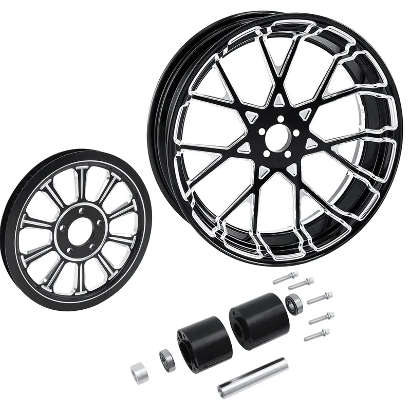 Tcmt 18" X 5.5" Rear Wheel Rim Hub + Belt Pulley Fit For Harley Touring '97-'08 1