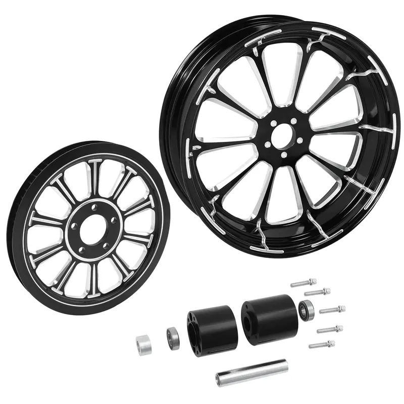 Tcmt 18" X 5.5" Rear Wheel Rim Hub + Belt Pulley Fit For Harley Touring '97-'08 1