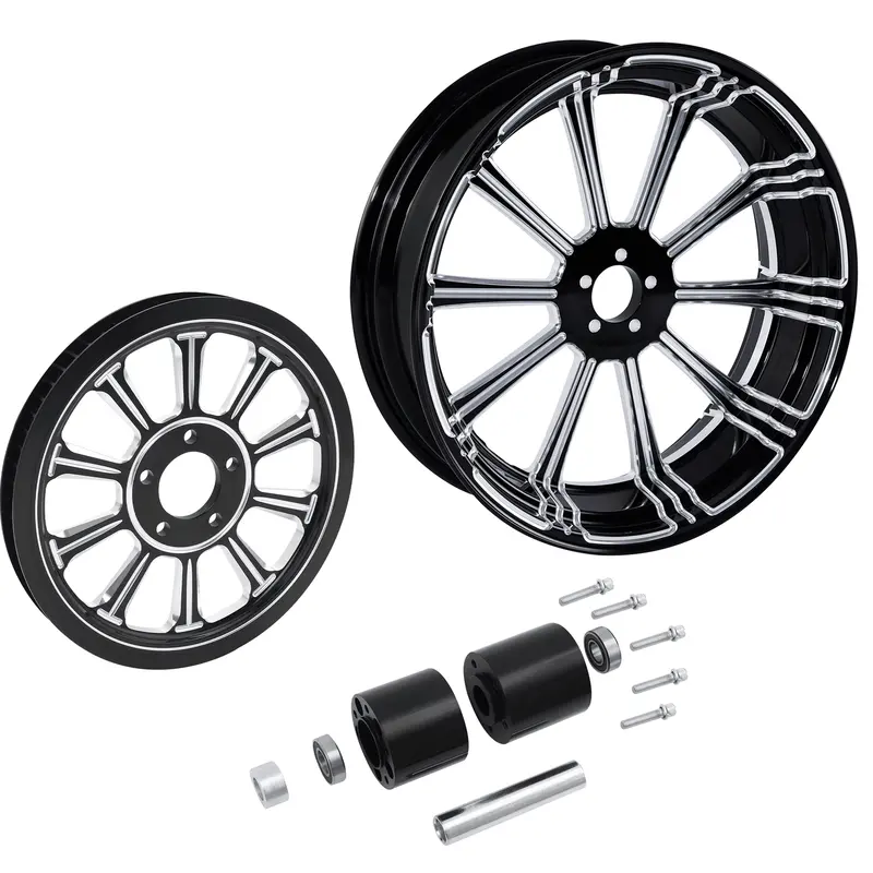 Tcmt 18" X 5.5" Rear Wheel Rim Hub + Belt Pulley Fit For Harley Touring '97-'08 1