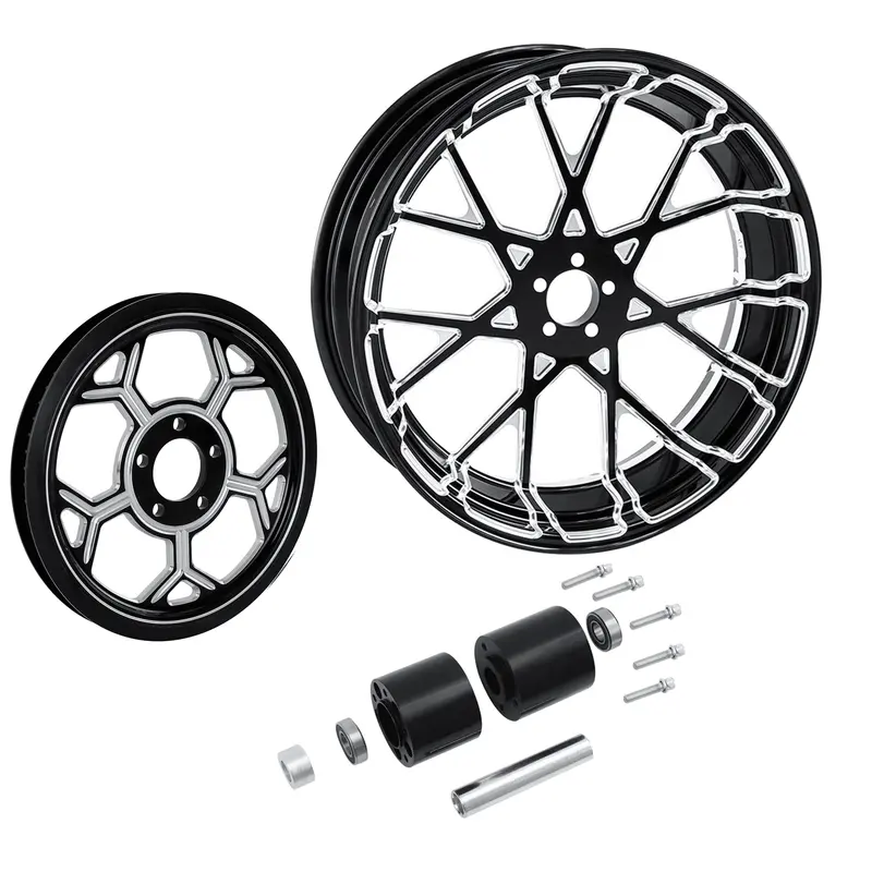 Tcmt 18" X 5.5" Rear Wheel Rim Hub + Belt Pulley Fit For Harley Touring '97-'08 2