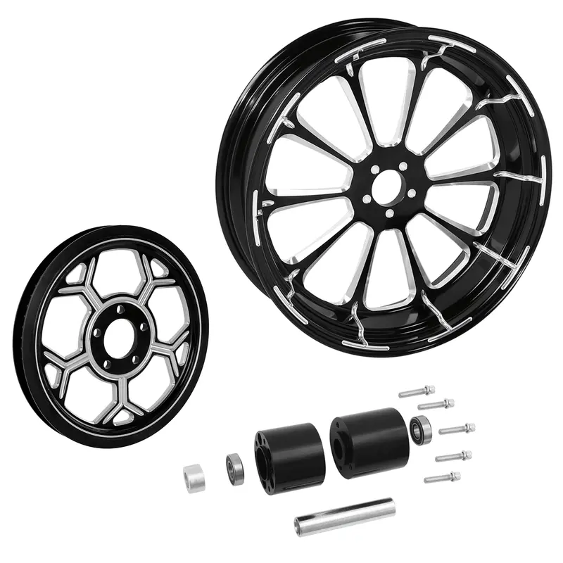 Tcmt 18" X 5.5" Rear Wheel Rim Hub + Belt Pulley Fit For Harley Touring '97-'08 2