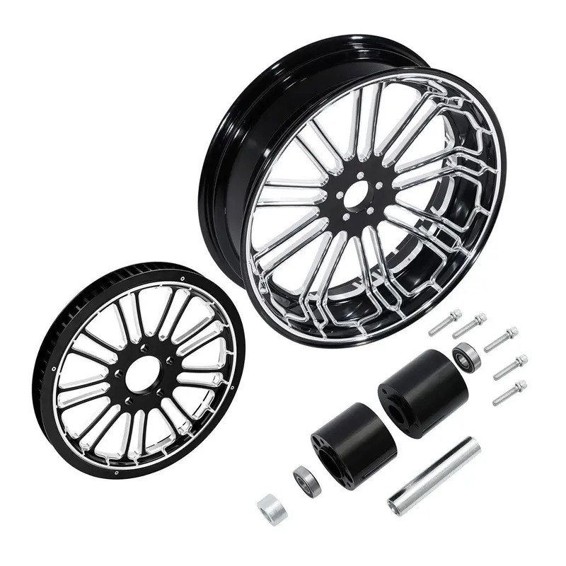 Tcmt 18" X 5.5" Rear Wheel Rim Hub + Belt Pulley Fit For Harley Touring '97-'08 3