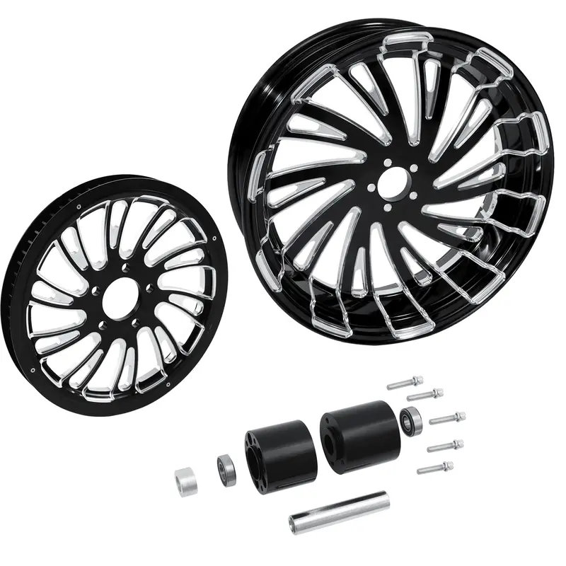 Tcmt 18" X 5.5" Rear Wheel Rim Hub + Belt Pulley Fit For Harley Touring '97-'08 4