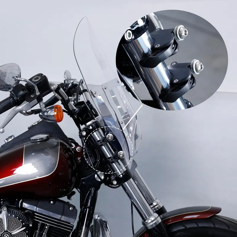 Tcmt 41Mm Fork Windshield Windscreen Fairing Clamps Fit For Harley Dyna Wide Glide Fxdwg '93-'05, Softail '88-'15 2