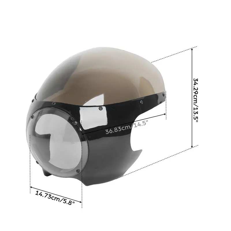 Tcmt 5 3/4" Front Headlight Fairing W/ Smoke Windshiled Fit For Harley Sportster Dyna 2