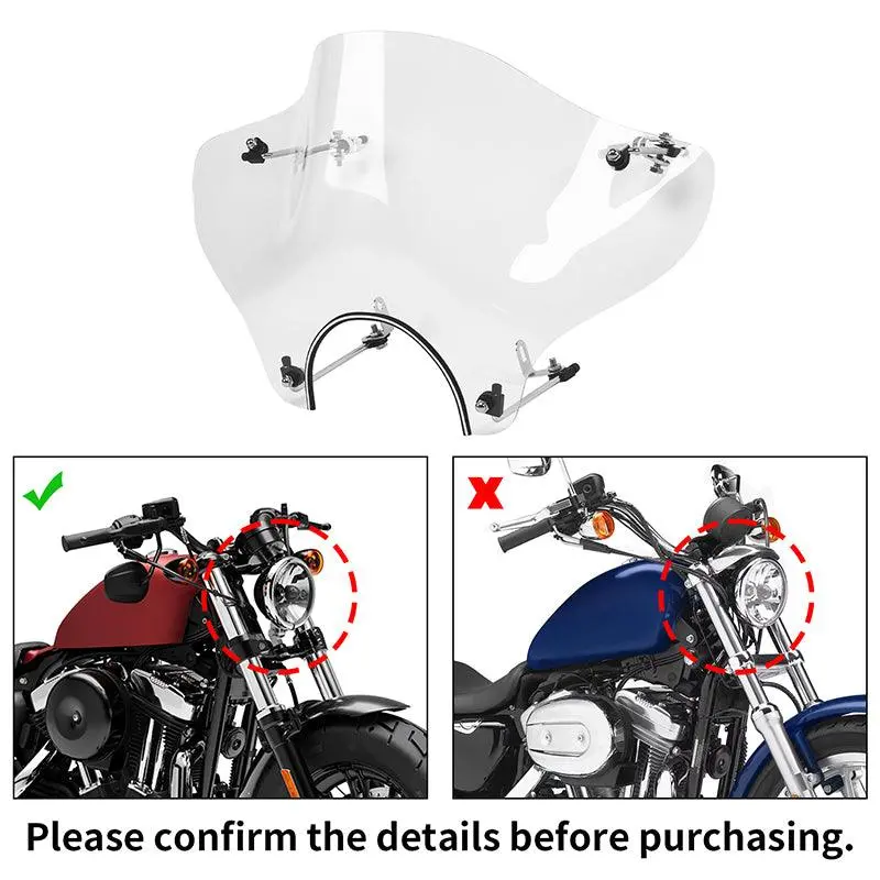 Tcmt 7/8" Windshield Fit For Honda Yamaha Kawasaki V-Star Cruiser 2
