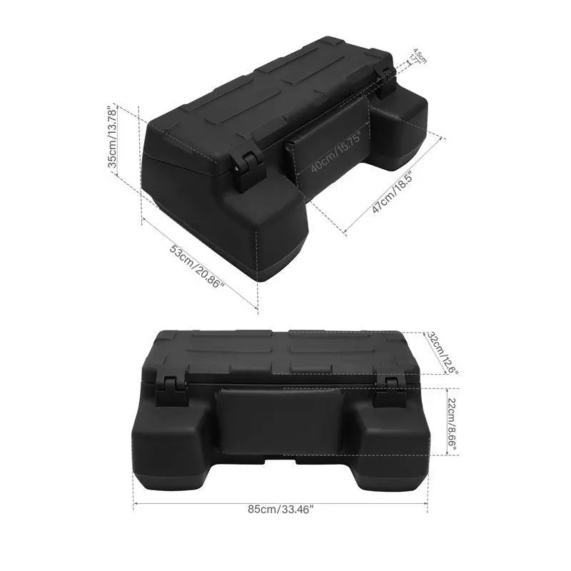 Tcmt 96L Atv Utv Rear Passenger Pad Cargo Storage Helmet Trunk Box Luggage Lounger 2