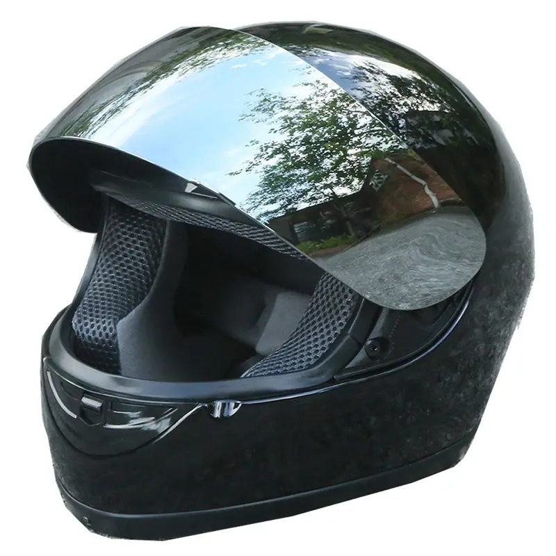 Tcmt Adult Gloss Black Full Face Dot Motorcycle Helmet 1