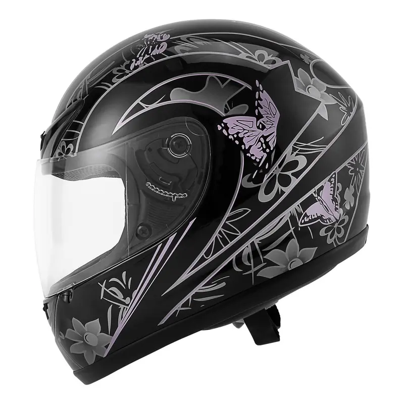 Tcmt Adult Purple Butterfly Full Face Dot Motorcycle Helmet 1