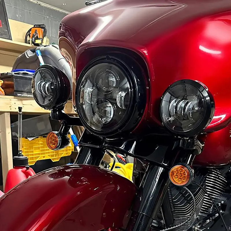 Tcmt Auxiliary Light Bracket Spot Fog Light Turn Signal Fit For Harley Road King '94-'13,Electra Glide '97-'13 2