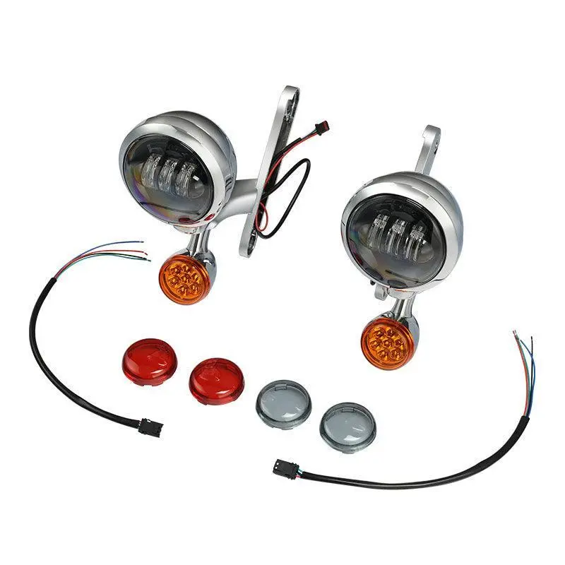 Tcmt Auxiliary Light Bracket Spot Fog Light Turn Signal Fit For Harley Road King '94-'13,Electra Glide '97-'13 2