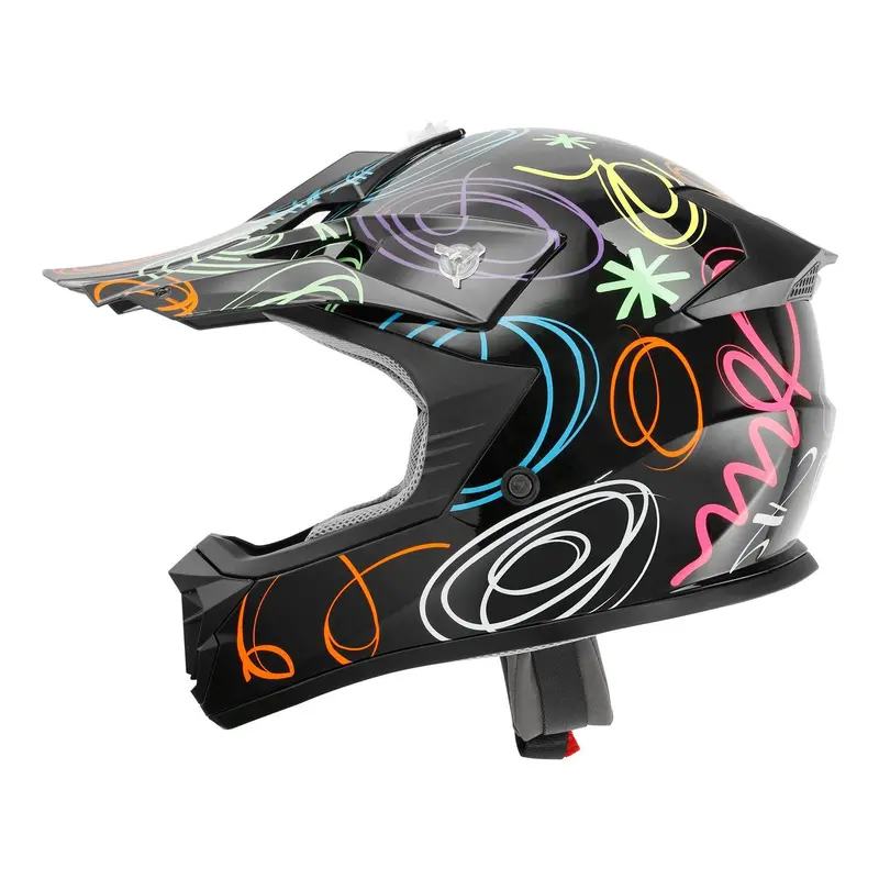 Tcmt Black Graffiti Youth Kids Dot Motocross Off-Road Helmet 1