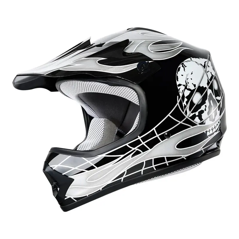 Tcmt Black Skull Youth Kids Dot Motocross Off-Road Helmet 1