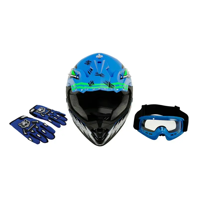 Tcmt Blue Shark 2.0 Youth Kids Dot Motocross Off-Road Helmet 2