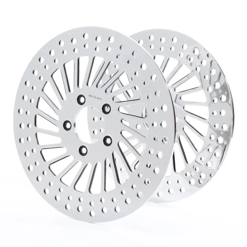Tcmt Chrome 11.8" Front Left & Right Brake Rotor Fit For Harley Touring '08-Later 1