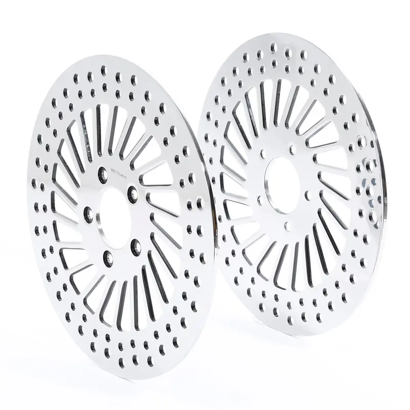 Tcmt Chrome 11.8" Front Left & Right Brake Rotor Fit For Harley Touring '08-Later 2