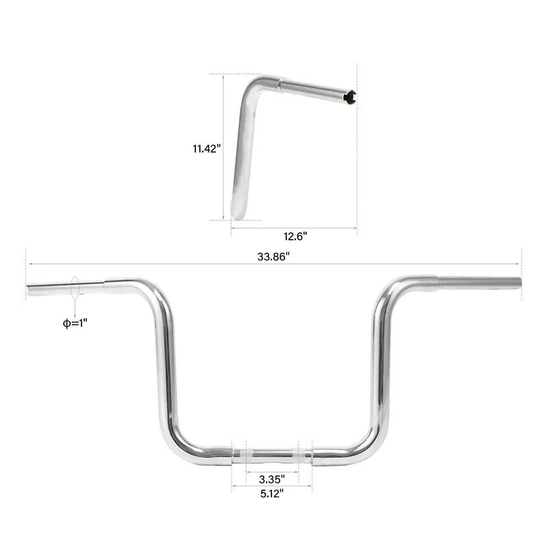 Tcmt Chrome Rise 1-1/4" Ape Hanger Handlebar Custom Handlebar For Harley Sportster Xl Flst Fxst 4