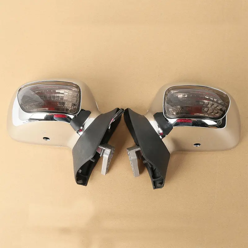 Tcmt Chrome Turn Signal Integrated Rear View Side Mirrors Fit For Honda Goldwing Gl 1800 '01-'17 2