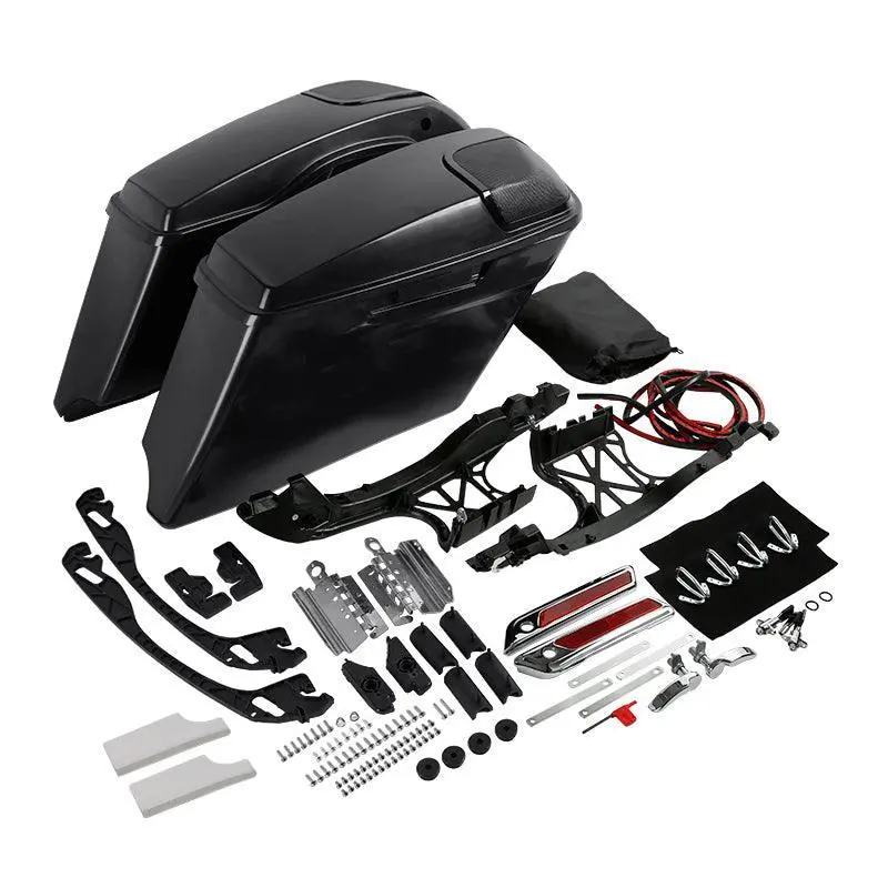 Tcmt Cvo Style 4" Extended Hard Saddlebags 5X7" Speaker Cut Out Fit For Harley Touring '14-'23.5 1