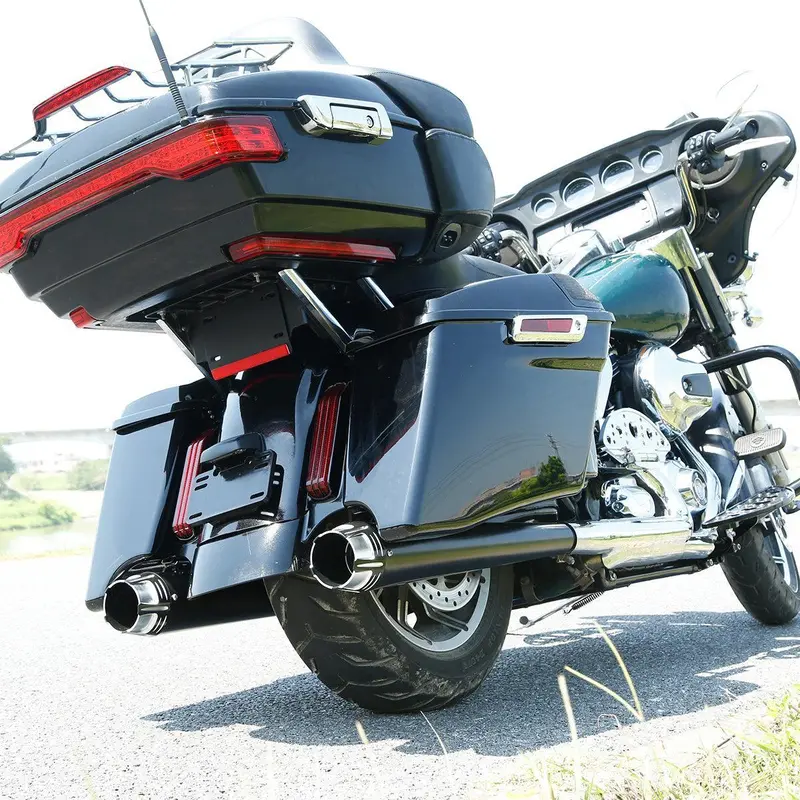 Tcmt Cvo Style 4" Stretched Hard Saddlebags 5"X7" Cvo Speaker Lids Fit For Harley Touring '14-'23.5 2