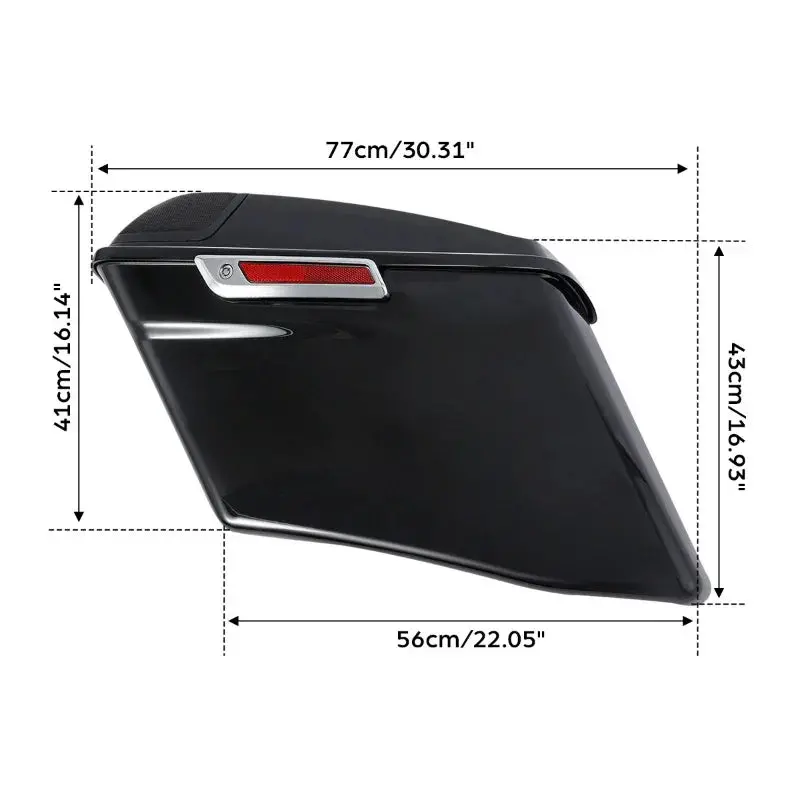 Tcmt Cvo Style 4" Stretched Hard Saddlebags 5"X7" Cvo Speaker Lids Fit For Harley Touring '14-'23.5 3