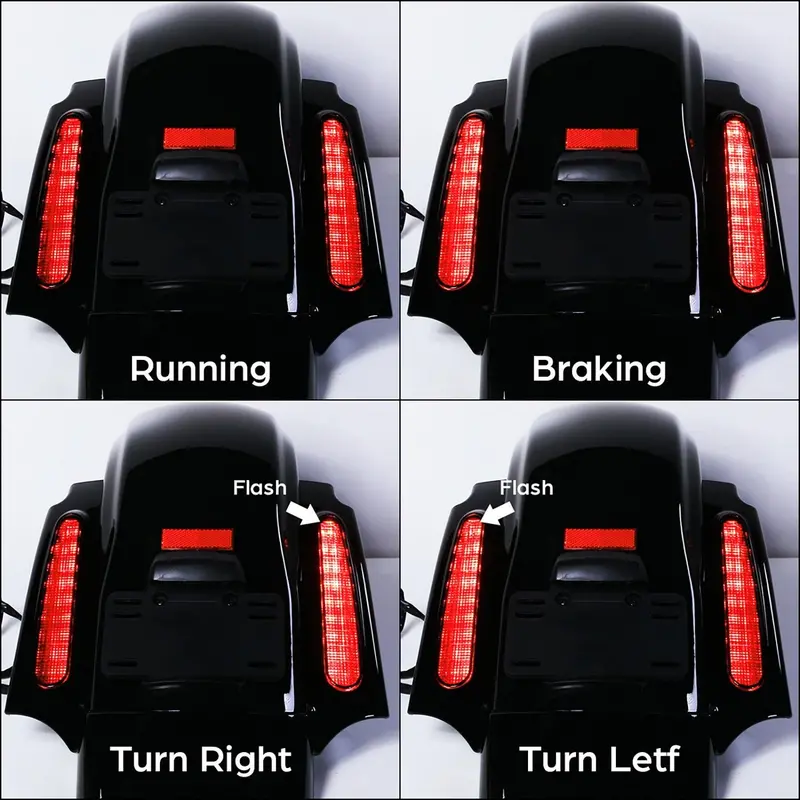 Tcmt Cvo Style Led Rear Fender System Fit For Harley Touring '09-'13 2