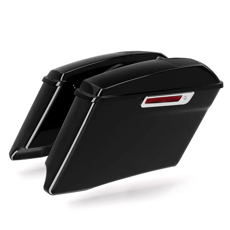 Tcmt Cvo Style Vivid Black 4" Stretched Hard Saddlebags 6"X9" Cvo Speaker Lids Fit For Harley Touring '14-'23.5 1