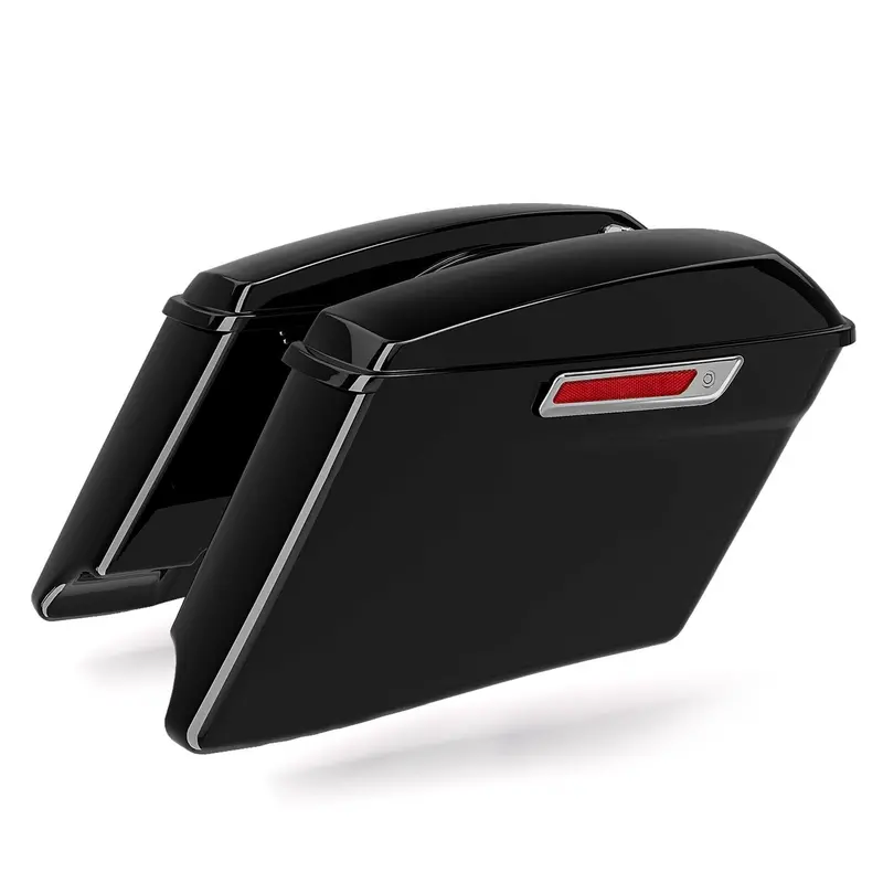 Tcmt Cvo Style Vivid Black 4" Stretched Hard Saddlebags Fit For Harley Touring '14-'23.5 2