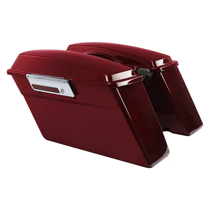 Tcmt Deep Red Hard Saddlebags Fit For Harley Touring '94-'13 1