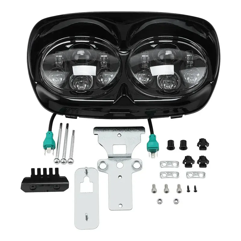 Tcmt Dot Dual Led Headlight Assembly Projector Fit For Harley Road Glide '98-'13 1