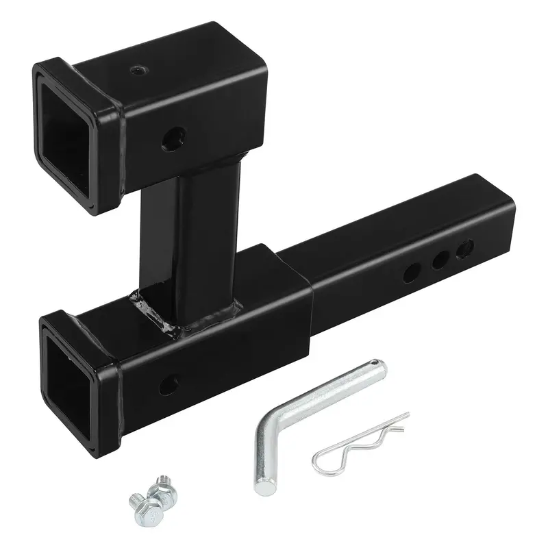 Tcmt Dual 2" Trailer Hitch Receiver Rise-Drop Extender Adapter Tow Truck 4000Lb 1