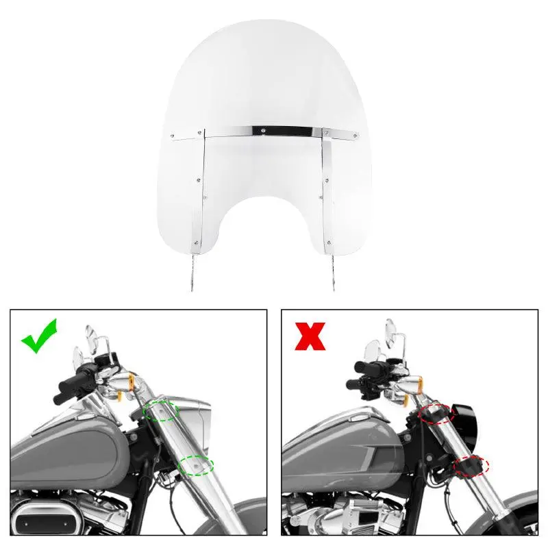 Tcmt Front Clear Windshield Fit For Harley Softail '00-'17 2