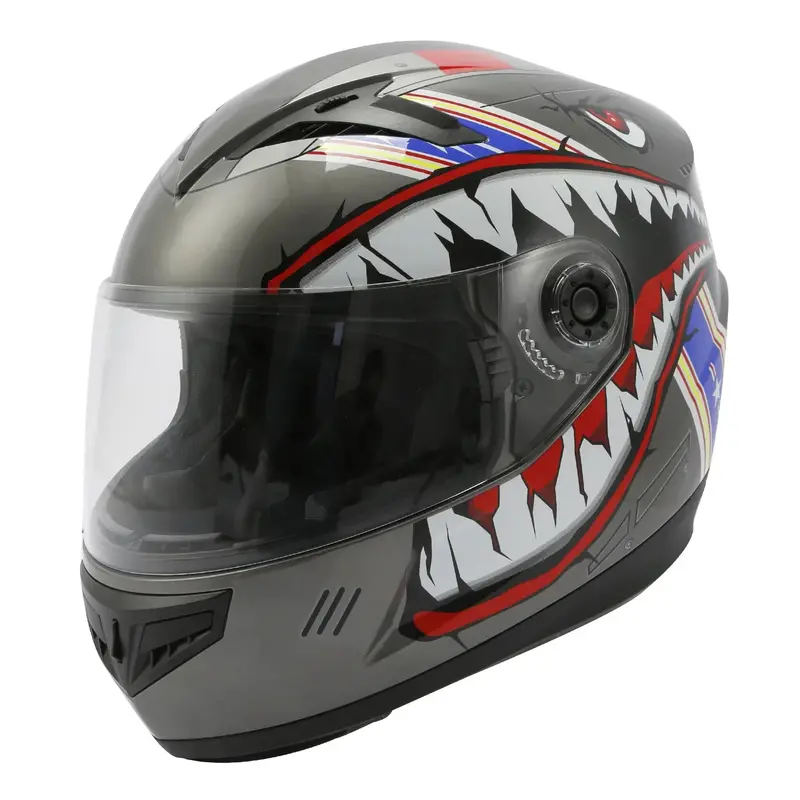 Tcmt Gray Shark Youth Kids Dot Full Face Motorcycle Helmet 1