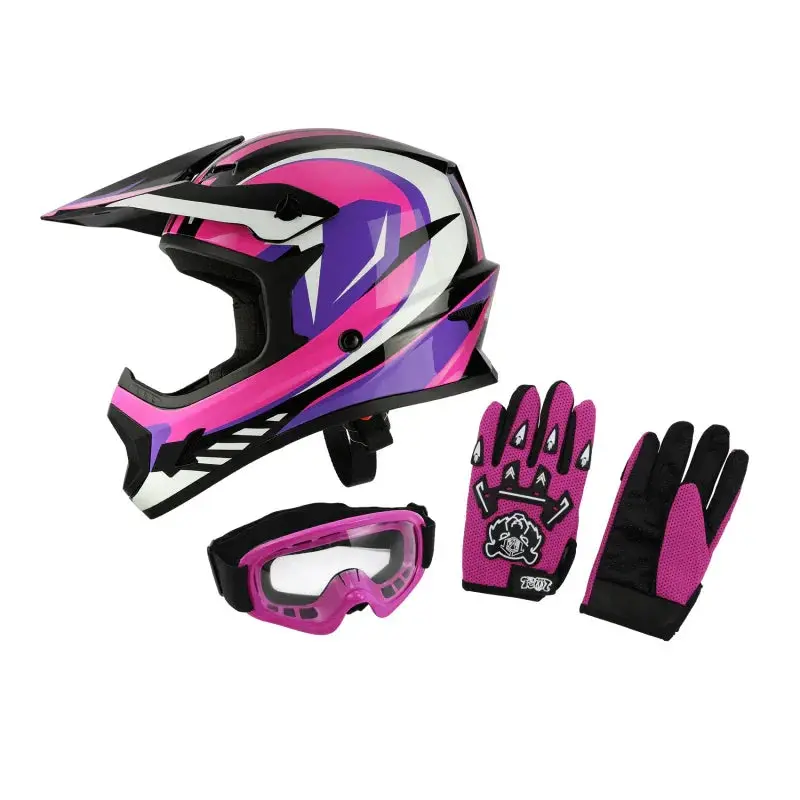 Tcmt Lavender Knight Dot Youth Full Face Helmet 2