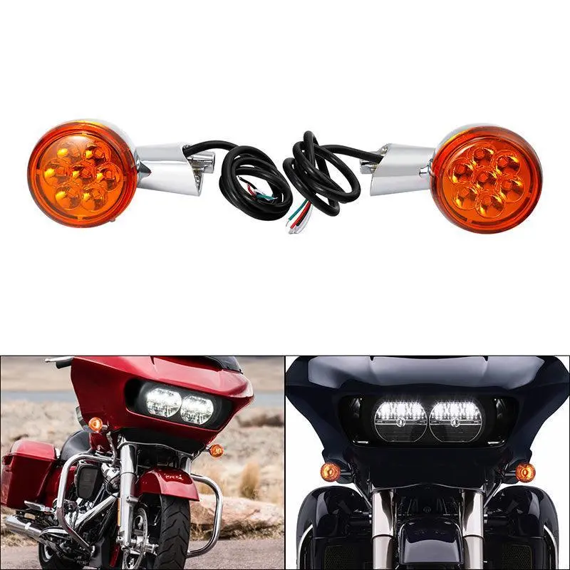 Tcmt Led Turn Signals Light Bracket 4 Wires Fit For Harley Road Glide Fltr '15-'24 2