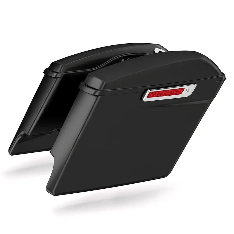 Tcmt Matte Black 5" Stretched Hard Saddlebags Fit For Harley Touring '14-'23.5 1