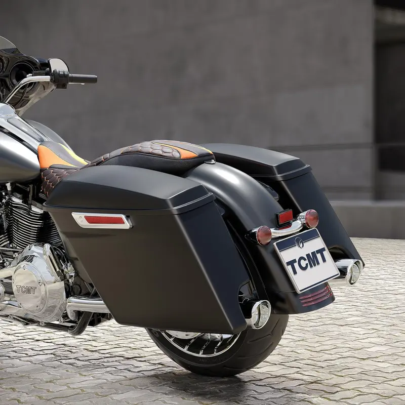 Tcmt Matte Black 5" Stretched Hard Saddlebags Fit For Harley Touring '14-'23.5 2