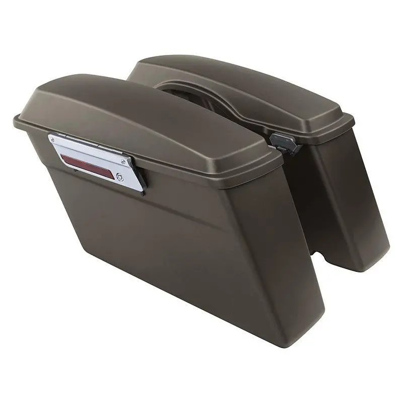 Tcmt Matte Brown Hard Saddlebags Fit For Harley Touring '94-'13 1
