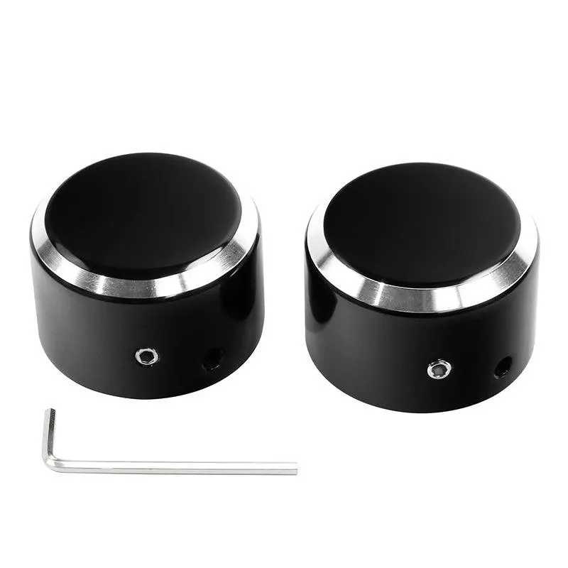 Tcmt Pair Front Axle Nut Covers Bolt Fit For Harley Touring & Softail 1