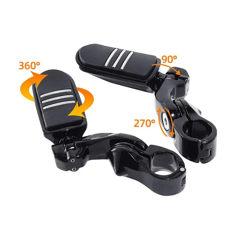 Tcmt Pegstreamliner 1-1/4" Long/Short Angled Mount Highway Engine Guard Footpegs For Harley 4