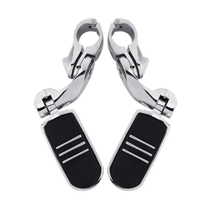 Tcmt Pegstreamliner 1-1/4" Long/Short Angled Mount Highway Engine Guard Footpegs For Harley 4