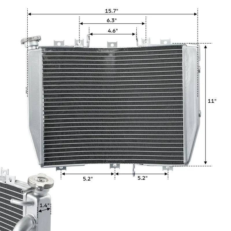 Tcmt Radiator Engine Cooler Cooling Fit For Kawasaki Ninja Zx10r '04-'05 2
